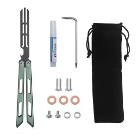 Magic Tuning Fork Butterfly Knife Aluminum Handle Training Knife (Option: Army Green Full Set)