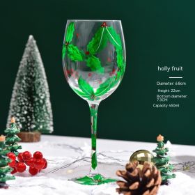 Christmas Decorative Glass Goblet (Option: Christmas Hollyberry)