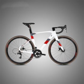Fully Hidden Carbon Fiber Disc Brake Road Car Variable Speed Sports Racing (Option: White red-48cm)