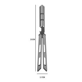 Magic Tuning Fork Butterfly Knife Aluminum Handle Training Knife (Option: Gun Gray)