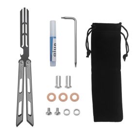 Magic Tuning Fork Butterfly Knife Aluminum Handle Training Knife (Option: Gun Gray Full Set)