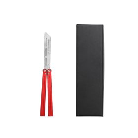Butterfly Hand-shaking Knife Aluminum Handle Outdoor Training Knife (Option: D7 red)