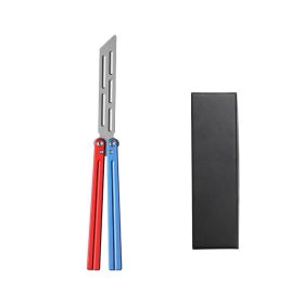 Butterfly Hand-shaking Knife Aluminum Handle Outdoor Training Knife (Option: D7 Red Blue)