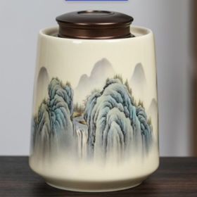 High-end Black Tea Green Tea Universal Ceramic Pot (Option: Far mountain rice-1000ml)