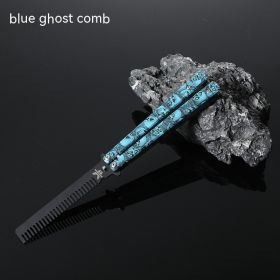 Butterfly Comb Folding Training Knife Stainless Steel Swing Knife (Option: Blue Ghost-Comb)