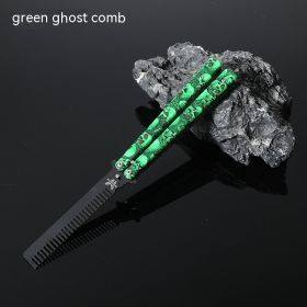 Butterfly Comb Folding Training Knife Stainless Steel Swing Knife (Option: Green Ghost-Comb)