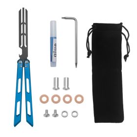 Magic Tuning Fork Butterfly Knife Aluminum Handle Training Knife (Option: Blue Full Set)