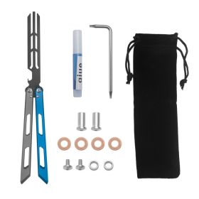 Magic Tuning Fork Butterfly Knife Aluminum Handle Training Knife (Option: Gun Gray Blue Full Set)