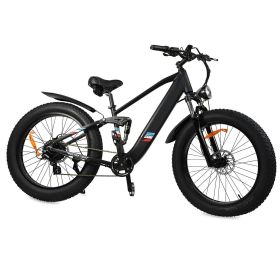 500W Motor Electric Bike For Adults - 25MPH Speed Removable Battery 48V 12AH, 26 Inches Fat-Tire Electric Bicycle (Option: DP2615 Black)
