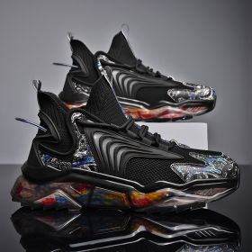 Breathable Thin Mesh Sports And Leisure Running Basketball Shoes (Option: Socks mouth black-43)