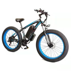 Electric Bicycle Lithium Tram Snow Electric Mountain Bike 21 Speed (Option: Blue-EU)