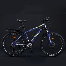 Variable Speed Shock Absorption Mountain Bike (Option: Blue-Spoke wheel-26inches30speed)