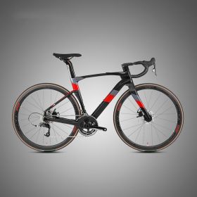 Fully Hidden Carbon Fiber Disc Brake Road Car Variable Speed Sports Racing (Option: Black red-54cm)