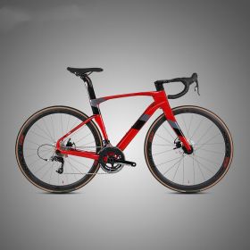 Fully Hidden Carbon Fiber Disc Brake Road Car Variable Speed Sports Racing (Option: Red-54cm)