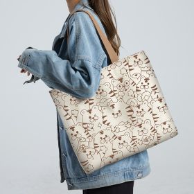 Women's Creative Printed High-capacity Crossbody Bag (Option: Little Tiger Beige)