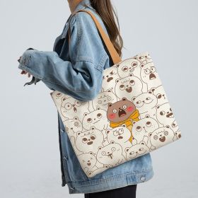 Women's Creative Printed High-capacity Crossbody Bag (Option: Surprise Bear Beige)