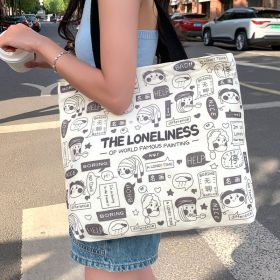 Women's Creative Printed High-capacity Crossbody Bag (Option: Newspaper Beige)