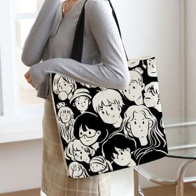 Women's Creative Printed High-capacity Crossbody Bag (Option: Beauty And Handsome Black)