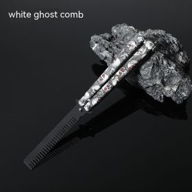 Butterfly Comb Folding Training Knife Stainless Steel Swing Knife (Option: White Ghost-Comb)