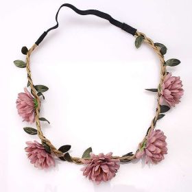 Headband Wedding Photography Children Performance Ornament (Option: 1 Bean Pink)