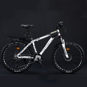 Variable Speed Shock Absorption Mountain Bike (Option: White grey-Spoke wheel-26inches24speed)