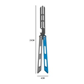 Magic Tuning Fork Butterfly Knife Aluminum Handle Training Knife (Option: Gun Gray Blue)