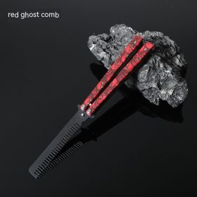 Butterfly Comb Folding Training Knife Stainless Steel Swing Knife (Option: Red Ghost-Comb)