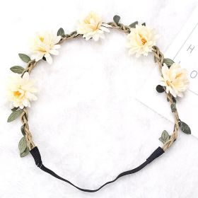 Headband Wedding Photography Children Performance Ornament (Option: 4 Creamy White)