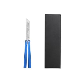 Butterfly Hand-shaking Knife Aluminum Handle Outdoor Training Knife (Option: D7 Blue)