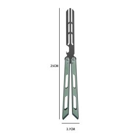 Magic Tuning Fork Butterfly Knife Aluminum Handle Training Knife (Option: Army Green)