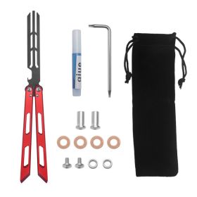 Magic Tuning Fork Butterfly Knife Aluminum Handle Training Knife (Option: Red Full Set)