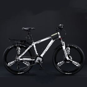 Variable Speed Shock Absorption Mountain Bike (Option: White grey-Three knife wheel-24inches24speed)