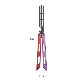 Magic Tuning Fork Butterfly Knife Aluminum Handle Training Knife (Option: Red Purple)