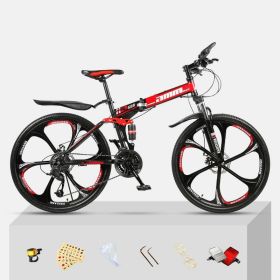 Dual Shock Absorbing Off-road Variable Speed Racing Male And Female Student Bikes (Option: Black red-3 Style-27speed)