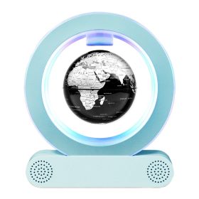 Magnetic County Floating Earth Instrument Bluetooth Speaker Decoration Crafts Strange (Option: Blue English Silver Ball Body-AU)